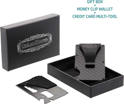 Miniatura 6 de Monedero minimalista rígido para hombres - RFID bloqueo de fibra de carbono Monedero clip