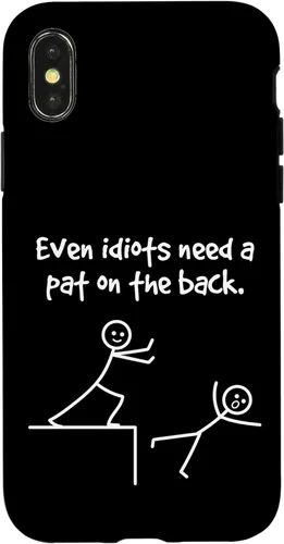 Miniatura 5 de Even Idiots Need A Pat On The Back Funny Stick Man Joke - Funda de regalo para iPhone 17