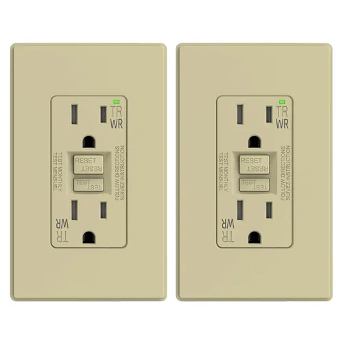 Miniatura 21 de ELEGRP Salida GFCI para Exteriores, Receptáculo GFI Eléctrico de Autoprueba de 15 Amperios con Diseño Más Delgado, Receptáculo GFCI Resistente a