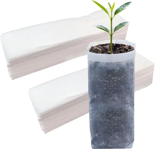 Miniatura 10 de Belit 50 piezas de 26 cm de alto bolsas de cultivo de vivero profundas, macetas de plantas no tejidas para el inicio de plantas enraizadas, Negro