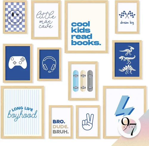 97 Decor Decoración de habitación infantil para niños, decoración de pared para guardería, impresiones artísticas de pared para niños, carteles para