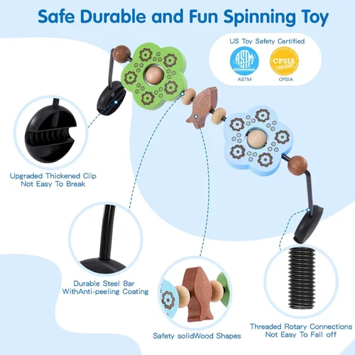 Miniatura 5 de Barra de juguete compatible con Baby Bjorn Bouncer Toy Bar para Baby Bouncer, accesorio de madera duradera para bebés, juguetes sensoriales