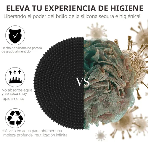 Miniatura 2 de Cepillo corporal de silicona, BEAUTAIL cepillo de ducha y baño, más higiénico que la esponja vegetal tradicional, hace espuma adecuadamente