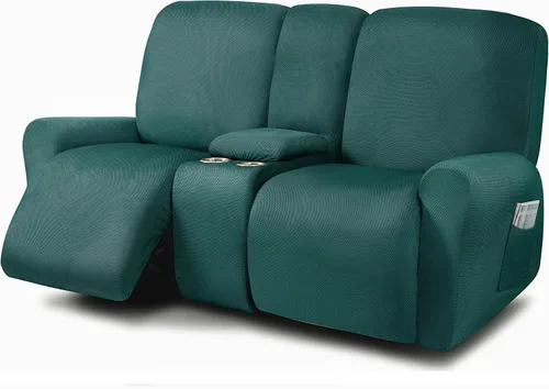 Miniatura 37 de ULTICOR Fundas para Sofá Reclinable de 8 Piezas, Fundas Elásticas de Hilo Teñido para Sofá Reclinable de 3 Cojines, Fundas Deslizables para Sofá