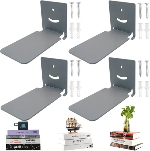 Miniatura 13 de Estantes flotantes invisibles para montaje en pared, organizadores de libros de alta resistencia, estantes de almacenamiento de hierro