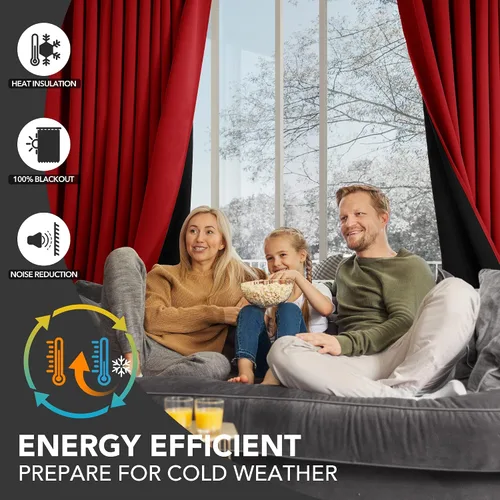 Miniatura 128 de Deconovo Cortinas opacas 100% con forro negro, cortinas con ojales aisladas térmicamente que reducen el ruido, doble capa para oscurecer
