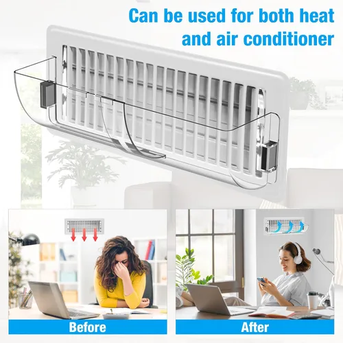 Miniatura 5 de Deflector de ventilación de aire con potentes imanes (10 a 14 pulgadas), cubierta de ventilación de redirector de ventilación de aire acondicionado