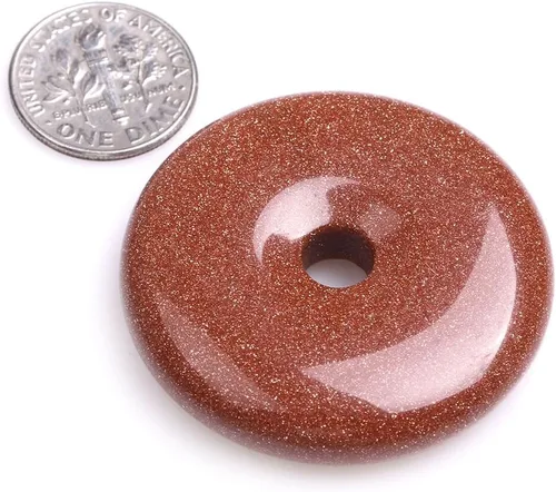Miniatura 51 de JOE FOREMAN Anillo de cuarzo amatista natural de 1.181 in con colgante de donas circulares para hacer joyas, 1 unidad, Piedra