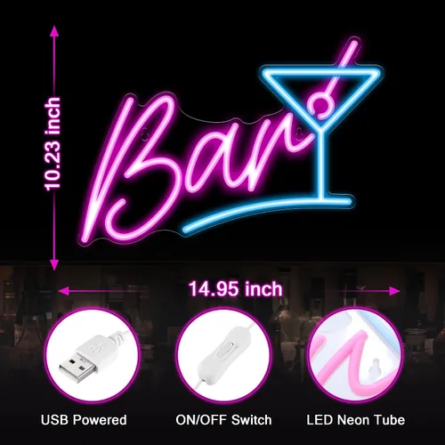 Miniatura 3 de Kavaas Letrero de Neón para Bar Casero, Letrero LED de Bar para Man Cave Pub Cócteles Fiesta - Los Mejores Regalos para Esposo, Padre, Cumpleaños