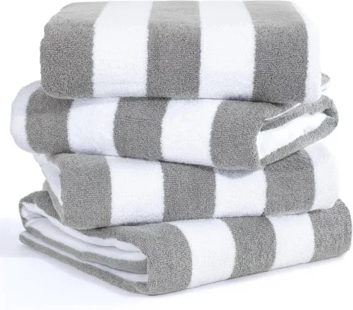 Miniatura 13 de American Soft Linen Cabana - Toallas de playa a rayas, 30 x 60 pulgadas, 4 piezas, toallas de piscina de gran tamaño, secado rápido, sin arena, Beige