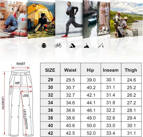 Miniatura 7 de Pantalones de senderismo para hombre, convertibles, ligeros, de secado rápido, para pesca, safari, campamento, viajes, para niño explorador