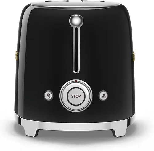 Miniatura 2 de Smeg Tostadora de 2 rebanadas, acero inoxidable, colección OVO, tostadora de dos rebanadas con 6 ajustes preestablecidos y bandeja extraíble
