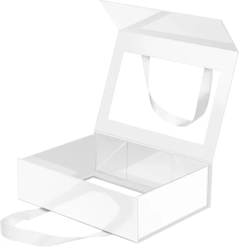Miniatura 43 de Caja de regalo negra con ventana, caja de regalo magnética transparente para regalo, caja de propuesta de padrino de boda (10.5 x 7.5 x 3 pulgadas)