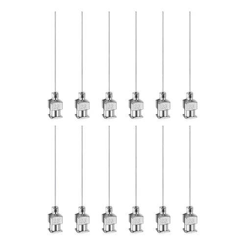 Miniatura 19 de HARFINGTON 12 agujas dispensadoras de acero inoxidable calibre 17, 1 1/2 pulgadas, tubo de aguja de pegamento de metal, puntas romas, Luer Lock