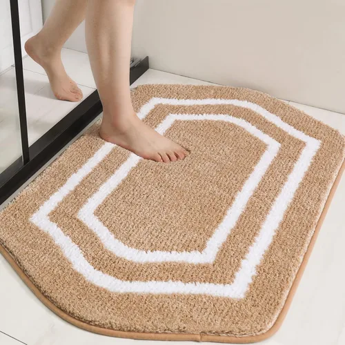 Miniatura 15 de COSY HOMEER Alfombras de Baño Extra Gruesas para Baño - Juegos de Alfombras Antideslizantes de Lino de Baño Suave Felpa 100% Poliéster Fuerte Sala