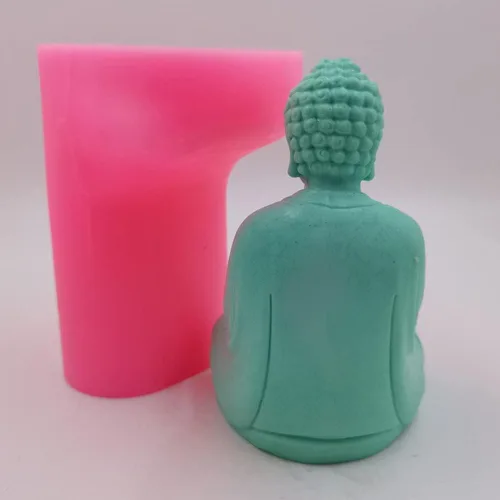 Miniatura 6 de Big Buddha - Molde de vela artesanal de silicona budista, molde de vela de silicona decorada, resina epoxi, moldes de silicona, moldes de estatua