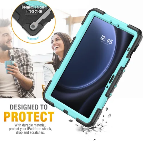 Miniatura 6 de HXCASEAC Funda resistente para Samsung Galaxy Tab S10 Lite / S10 FE / S9 FE 10.9 pulgadas 5G Soporte para S Pen Protector de pantalla Correa