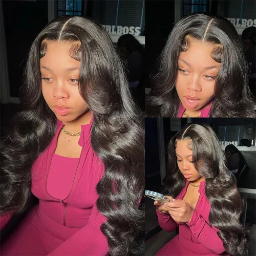 Miniatura 2 de Pelucas de cabello humano con encaje frontal 360 con cabello de bebé, pelucas de encaje frontal HD, densidad del 200%, pelucas de encaje frontal 360