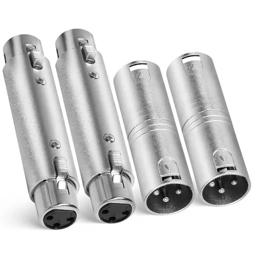 Miniatura 9 de Adaptador de micrófono XLR 2 unidades, 3 pines XLR macho a hembra, convertidor de conector de extensión de audio para altavoz, mezcladores,