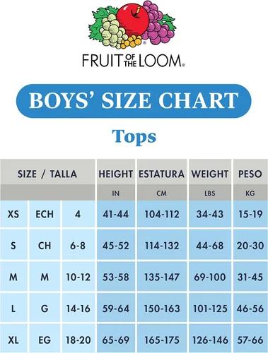 Miniatura 3 de Fruit of the Loom Eversoft - Camisetas y camisetas sin mangas de algodón para niño, Blanco