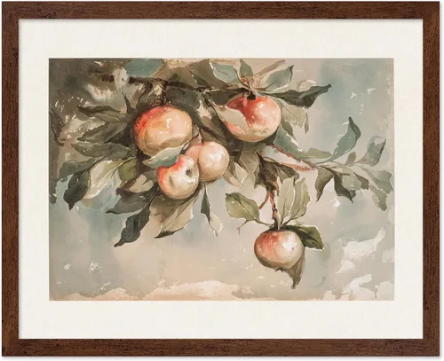 Miniatura 13 de Poster Master Póster vintage de estudio de manzanas, impresión retro de frutas muertas - Arte de acuarela - Arte de frutas - Regalo para hombres