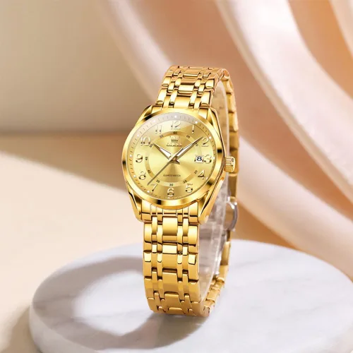 Miniatura 6 de OLEVS Reloj de pulsera de cuarzo para mujer, de acero inoxidable, impermeable, luminoso, fecha, fácil de leer, para mujer