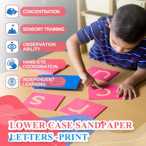 Miniatura 3 de MONTESSORI OUTLET letras de papel de lija en estuche inferior