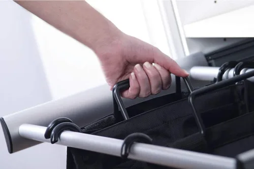 Miniatura 2 de TAG Hardware - Cesta de lavandería extraíble de extensión completa con bolsa extraíble, níquel mate