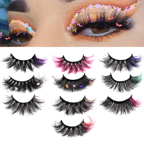 Miniatura 13 de Pestañas Postizas Blancas de Halloween Herramientas de Extensión de Pestañas Blancas para Ojos Anime Cosplay Maquillaje de Aspecto Natural Pestañas