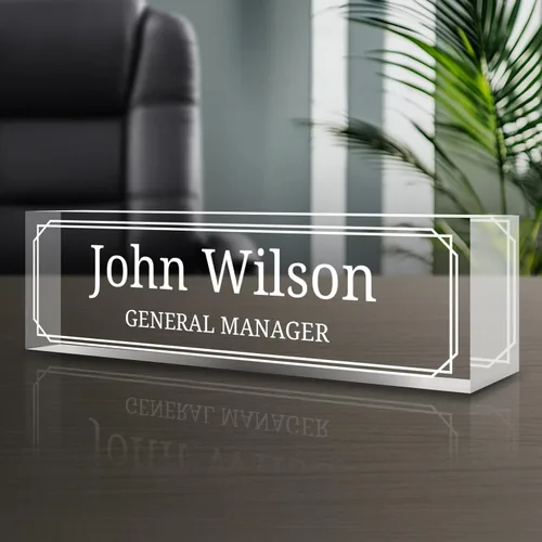 Miniatura 44 de Placa de nombre personalizada para escritorio, placas de nombre grabadas personalizadas para hombre, regalos del día del jefe para jefe, decoración