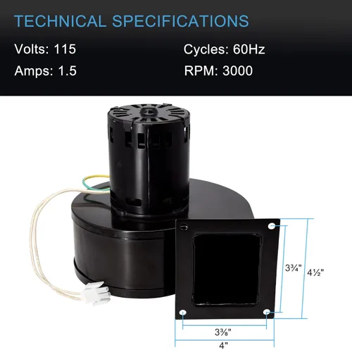 Miniatura 3 de Ventilador de convección de repuesto 12146109 para Whitfield Profile 30, Profile 20, Traditions T300P, Advantage II y II-T, Advantage Plus, Optima