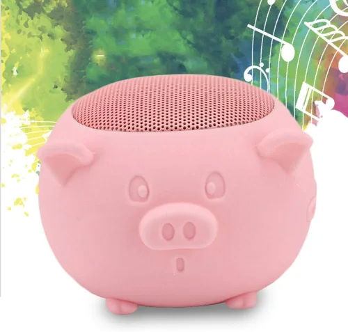 Miniatura 5 de Lindo altavoz Bluetooth, bonito cerdo mini altavoz portátil Bluetooth 5.0 micrófono integrado para decoración de escritorio, hogar, viajes, saliente