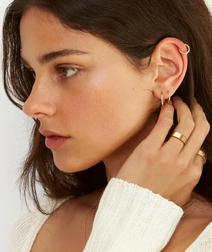 Miniatura 8 de GIEOGOCN Anillos de oro para mujer que no se deslustra, delicados anillos apilables chapados en oro de 14 quilates para mujeres, adolescentes