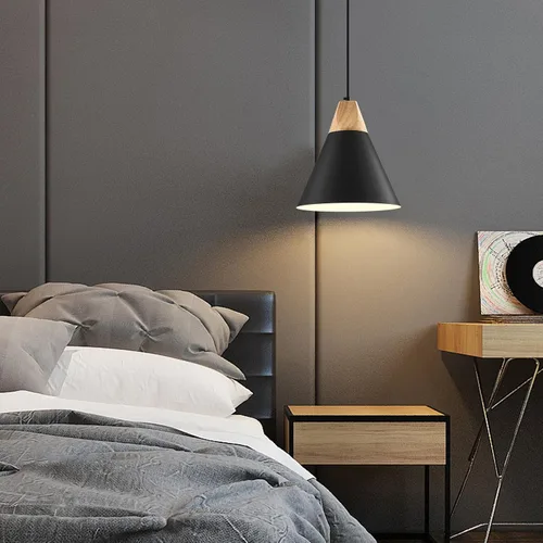Miniatura 4 de Luz Colgante Negra Paquete de 2, 9.4 pulgadas - Luz Colgante de Estilo Rústico, Luces Colgantes Modernas, Luces Colgantes de Cocina para Oficina