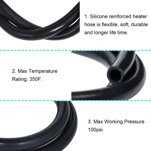 Miniatura 3 de KDP 1/2"X5FT(ID:13MM) 1.5 M Manguera de silicona para calentador del refrigerante del radiador, línea de vacío, 1 capa reforzada de 4MM de espesor