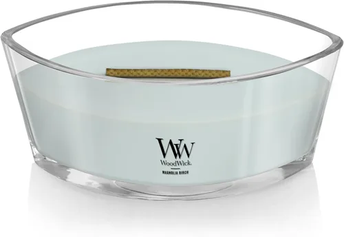 Miniatura 3 de WoodWick Magnolia Birch Velas Navideñas de Regalo para Mujeres y Hombres, Vela Elipse de 16 oz con Mecha Crepitante Abedul Magnolia
