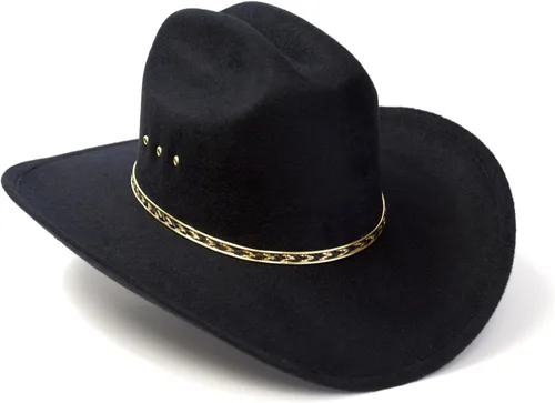 Miniatura 2 de Western Express Sombrero de vaquero con acabado de fieltro - Estilo ganadero con banda de sombrero dorado Sombreros de vaquero y vaquera