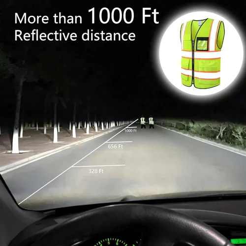 Miniatura 5 de Chaleco de seguridad reflectante para hombres y mujeres, chaleco de construcción que cumple con el estándar ANSI/ISEA