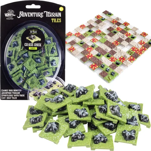 Miniatura 12 de Monster Adventure Terrain- Paquete de expansión de 50 piezas de azulejos de hierba, pintado a mano de 1 x 1, juego de azulejos, fácil de ajustar
