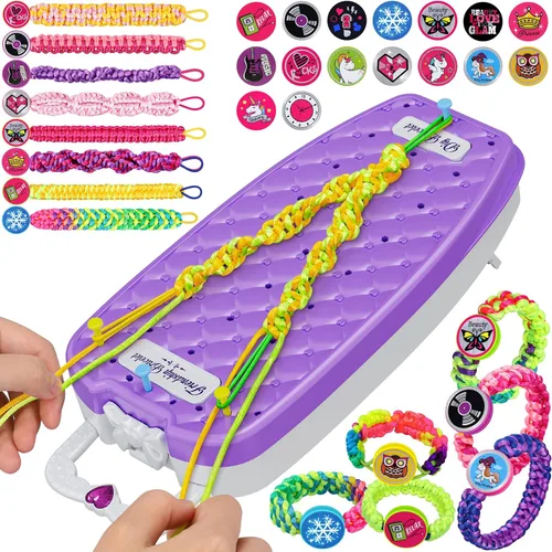 Miniatura 8 de Dpai Kit para fabricar pulseras de amistad para niñas, juguetes de arte y manualidades DIY, kit para hacer joyas con cordón, las mejores ideas