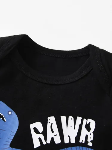 Miniatura 24 de Conjunto de 3 piezas de ropa de bebé recién nacido con estampado de manga larga + pantalones + sombrero