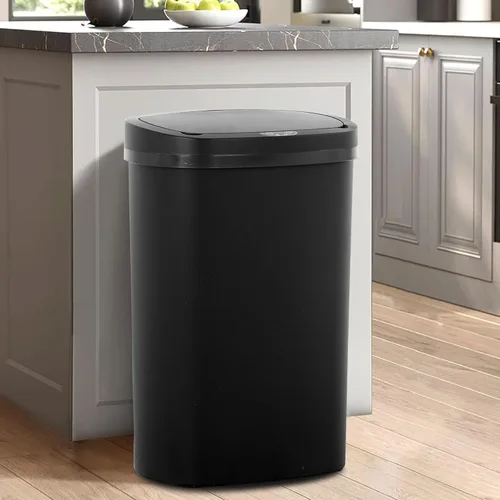 Bote de basura de cocina de 13 galones/50 L con tapa, bote de basura con tapa sin contacto, bonito bote de basura automático para baño, cubo de
