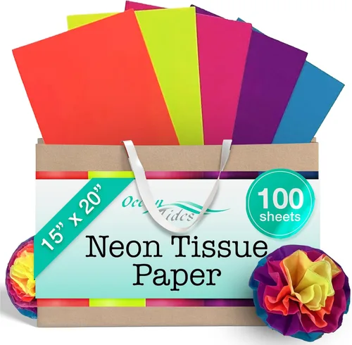Miniatura 50 de Ocean Tides 300 hojas (14 x 20 pulgadas) de papel de regalo de Navidad, papel de seda de regalo a granel para manualidades, cumpleaños y días
