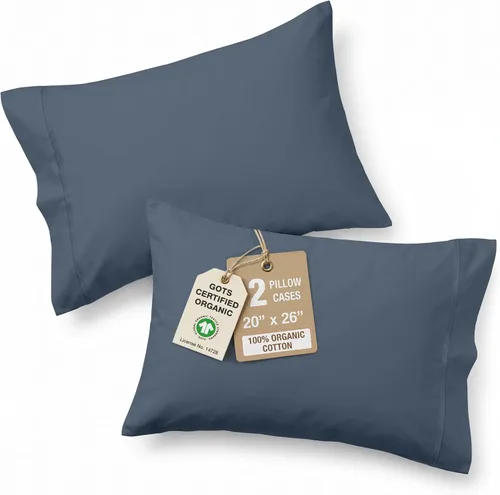 Miniatura 73 de Lane Linen - Juego de 2 fundas de almohada, 100% algodón orgánico puro, tamaño king, color amarillo claro/vainilla (20 x 36 pulgadas)