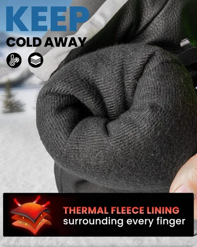 Miniatura 3 de OutdoorMaster Guantes de esquí para hombres y mujeres, guantes de nieve de 3 dedos, guantes de snowboard con pantalla táctil completa, guantes