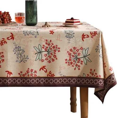 patdrea - Mantel de lino francés suave y transpirable, mantel decorativo para mesas rectangulares, para fiestas y festividades, para cocina y Newmari