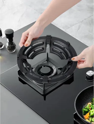 Miniatura 7 de Anillo de soporte para wok de hierro fundido, anillo quemador para estufa de gas, soporte para ollas, antideslizante, ahorro de tiempo y ahorro