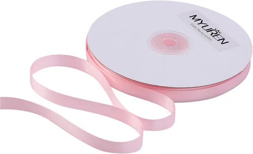 Miniatura 5 de Cinta de satén sólida de 3/8 pulgadas, cinta de satén rosa de doble cara para manualidades, envoltura de regalos, recuerdos de fiesta, baby shower