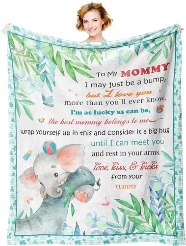 Xutapy Manta de regalo para nueva mamá de 60 x 50 pulgadas, regalo de embarazo para futura mamá, primera vez que mamá después del parto, regalo