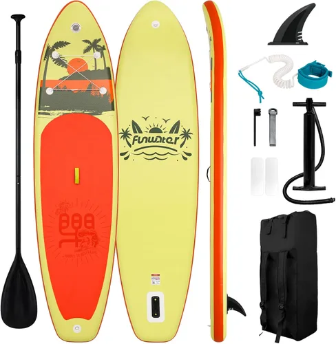 Miniatura 8 de FunWater Inflatable Stand Up Paddle Board with Premium SUP Paddleboard Accessories, Anti-Slip EVA Deck, 11'6''/11'/10'6'' Paddle Boards for Adults &